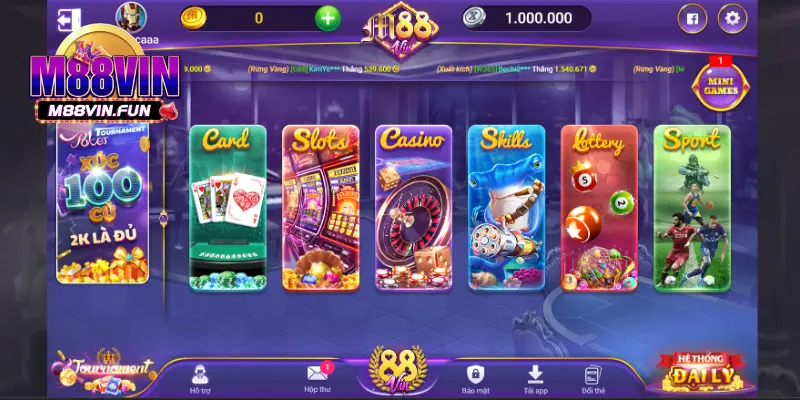 TRANG CHỦ 26 Cổng game m88vin có những game gì?